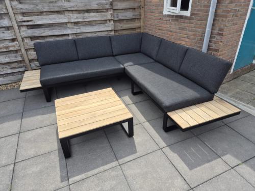 Aluminium/Hout Loungeset 250 x 250 cm(Bezorging mogelijk)