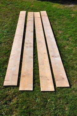 4x 360cm steigerhouten planken (32 x 200mm)