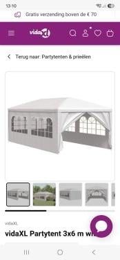 Party tent 3 bij 6 meter