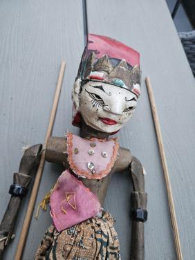 Vintage Wayang Golek pop - Handgemaakte houten pop nette staat