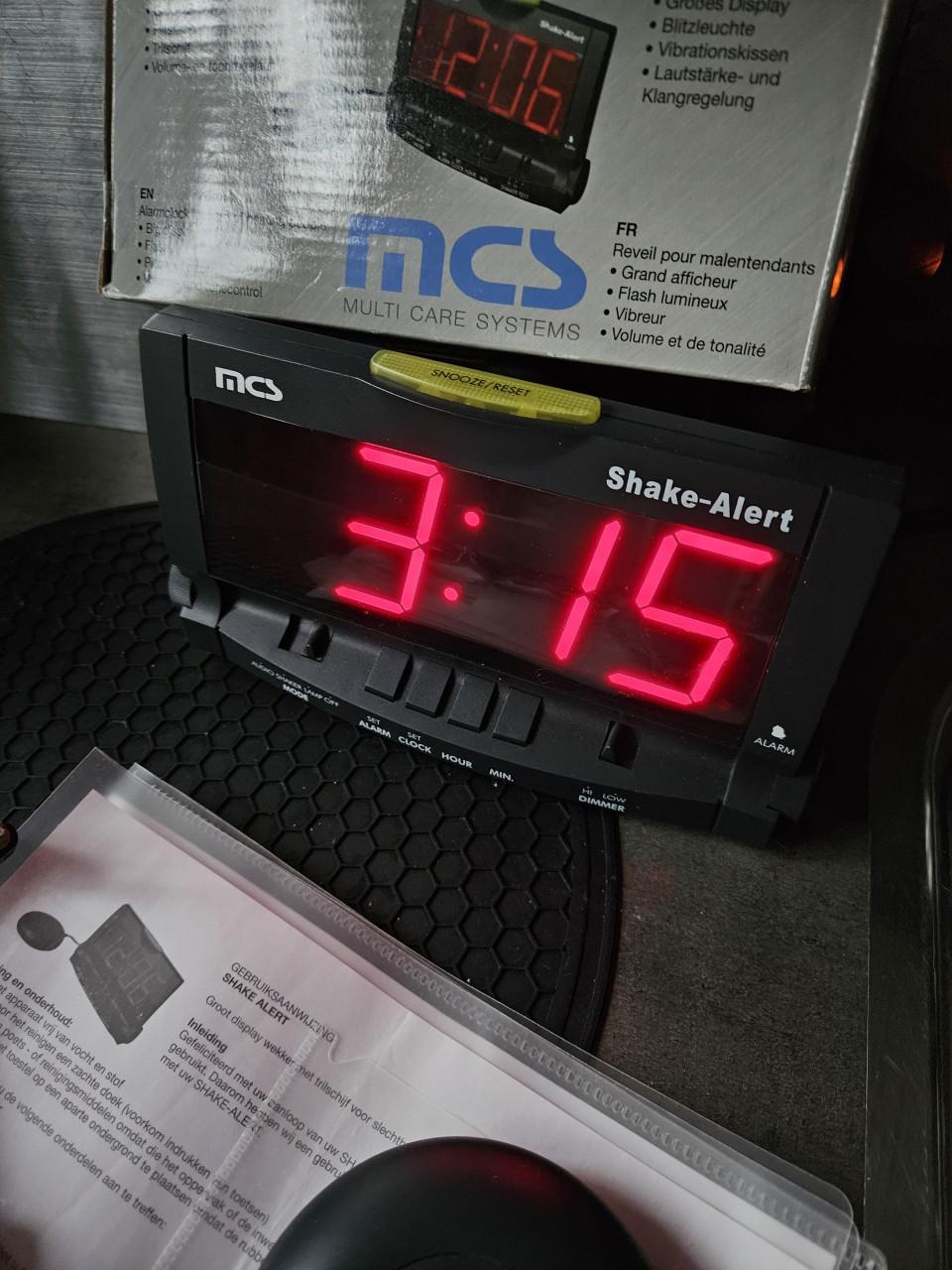 Zgan MCS Shake alert slechthorenden wekker met trilplaat...