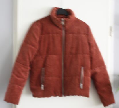 Roestbruine winterjas met ribbel maat xs
