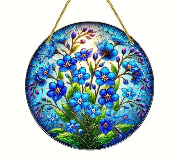 Raamhanger ( nieuw ) kleurrijke vergeetmenietjes - bloemen