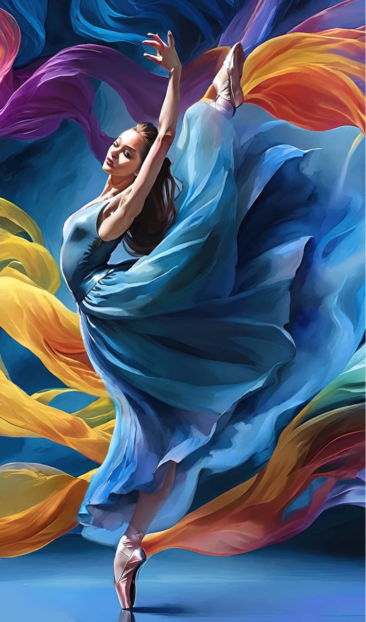 " Ballerina " Mooie Giclée op hoogwaardig professioneel canvas, 100% katoen
