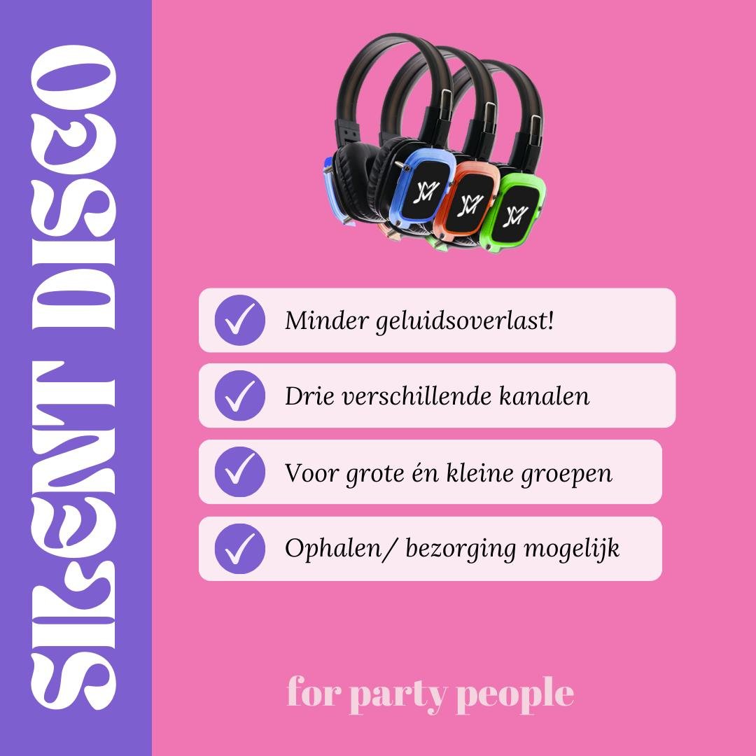 Silent disco koptelefoons te huur