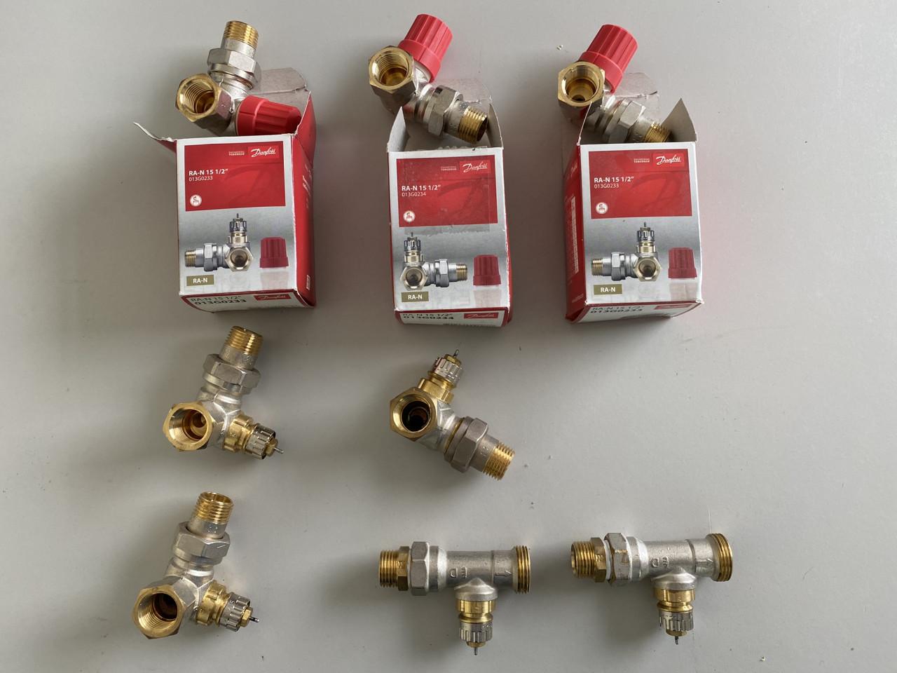 Danfoss thermostatische kranen voor radiator. Nieuw en gebruikt.