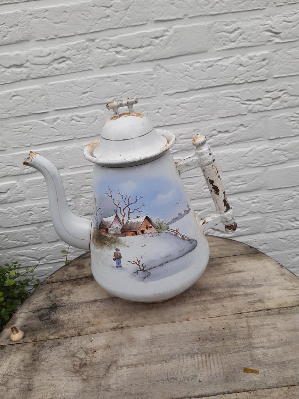 Emaille  koffie kan in prima staat