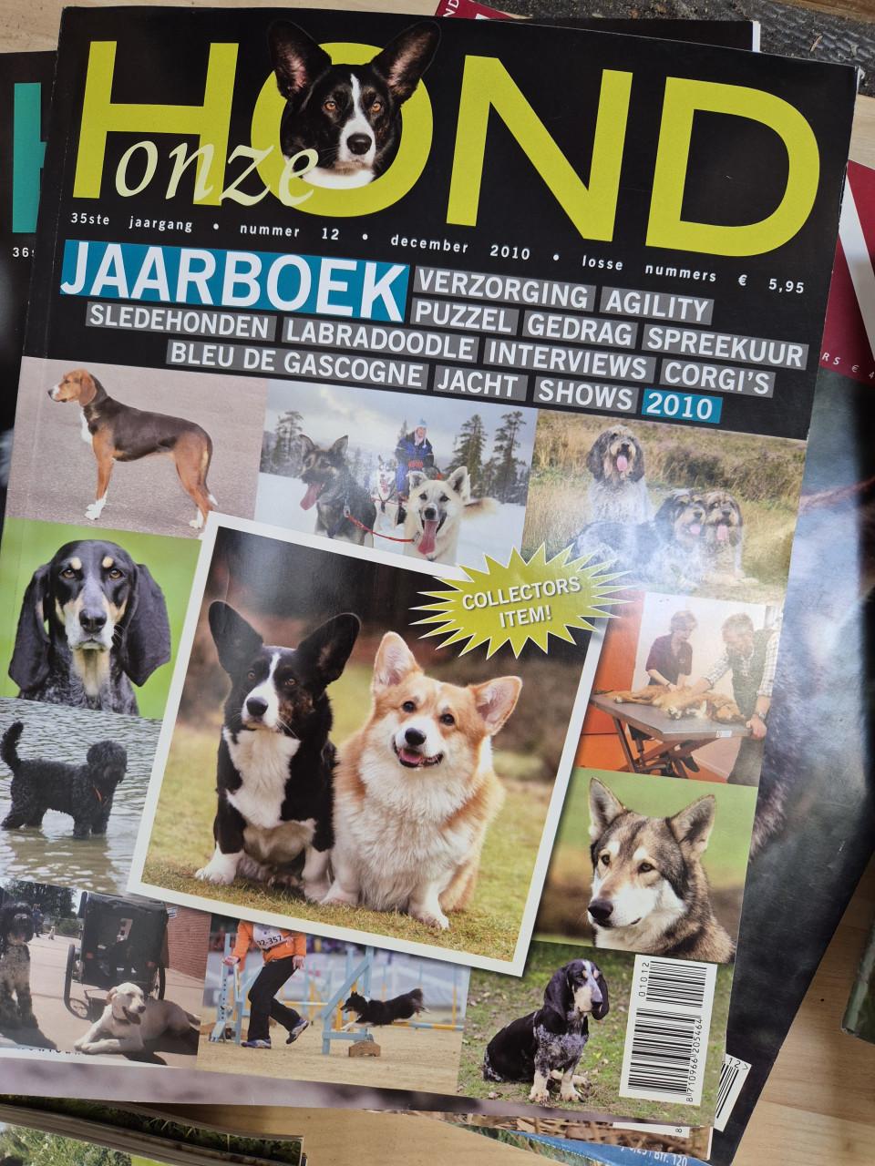 Diverse jaargangen van het mooie glossy maandblad de onze hond