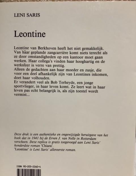 Boeken   B 45  Leontine  Van Leni Saris    173 Bladzijde