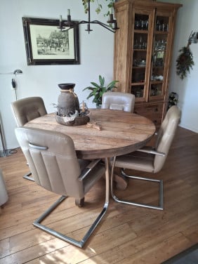 Leren eetkamer stoelen
