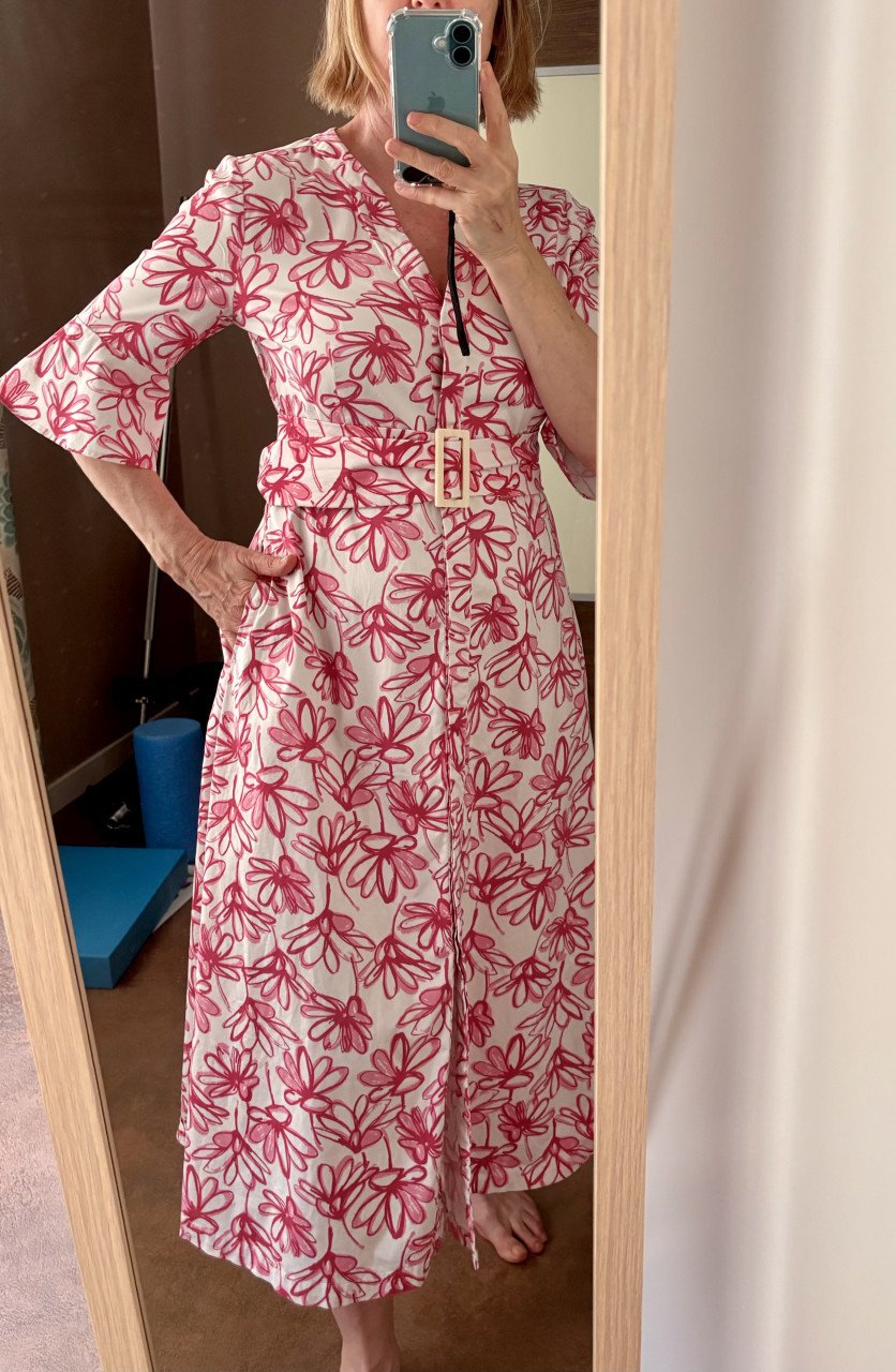 Rose / witte midi jurk Pennyblack maat m