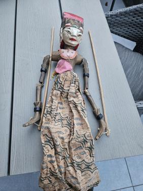 Vintage Wayang Golek pop - Handgemaakte houten pop nette staat