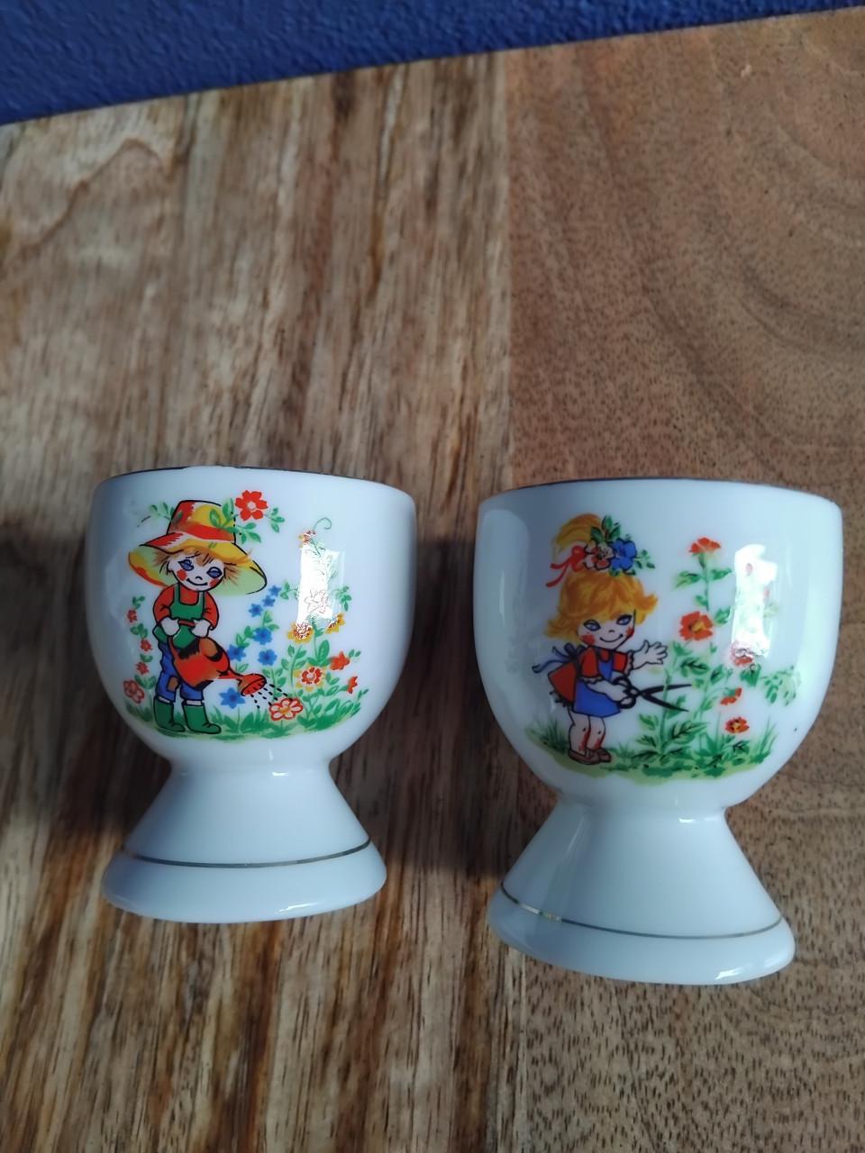 Vintage Eierdopjes Porselein 50's/60's