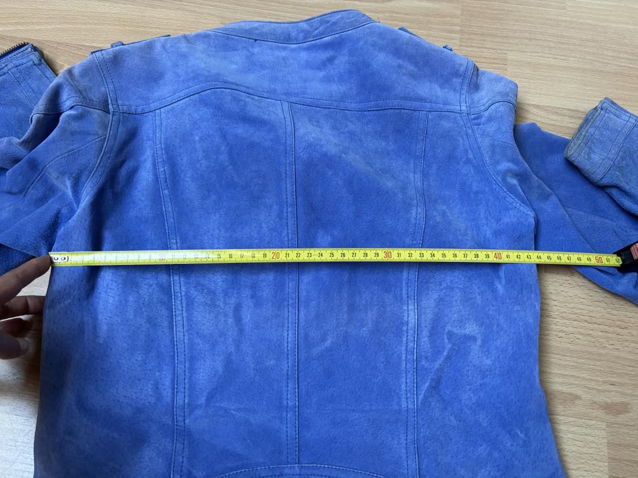 Blauw leren jasje maat 36/38