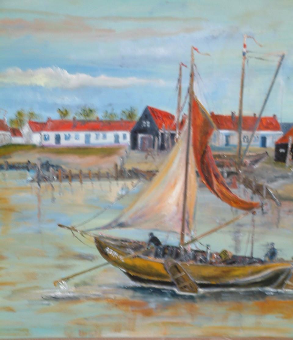 Div schilderijen van oude visserij