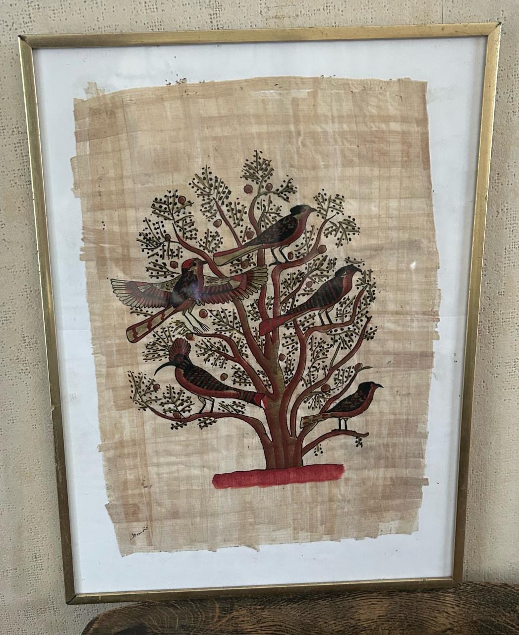 Twee originele Egyptische papyrusschilderingen – met certificaten