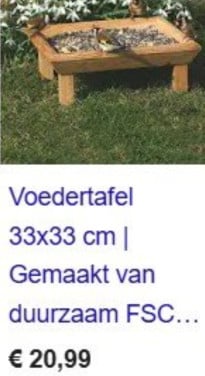 Voedseltafel voor vogels