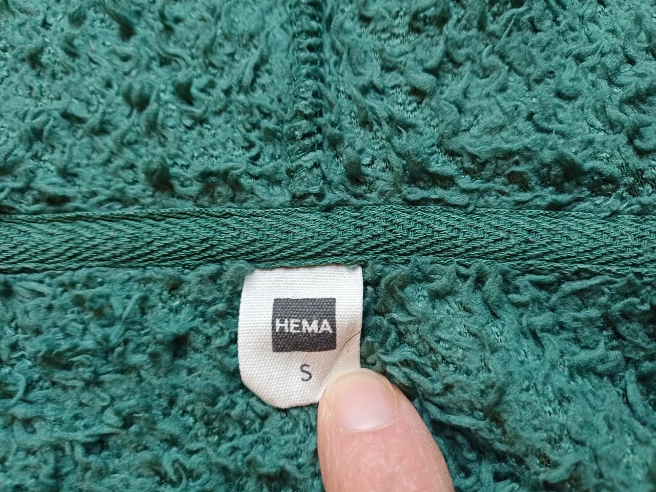 HEMA groen, fluffy vest met capuchon, maat S