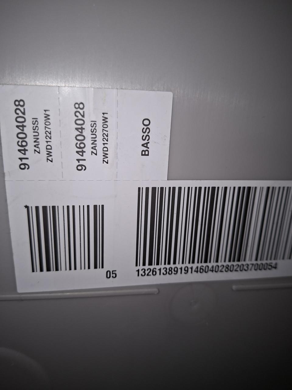 Gezocht plastic handgreep Zanussi ZWD12270W1