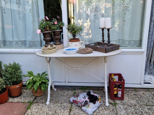 Tuintafel met marmeren blad