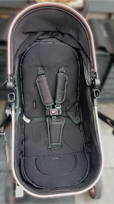 Kinderwagen 3-in-1 zwart/ goudbruin