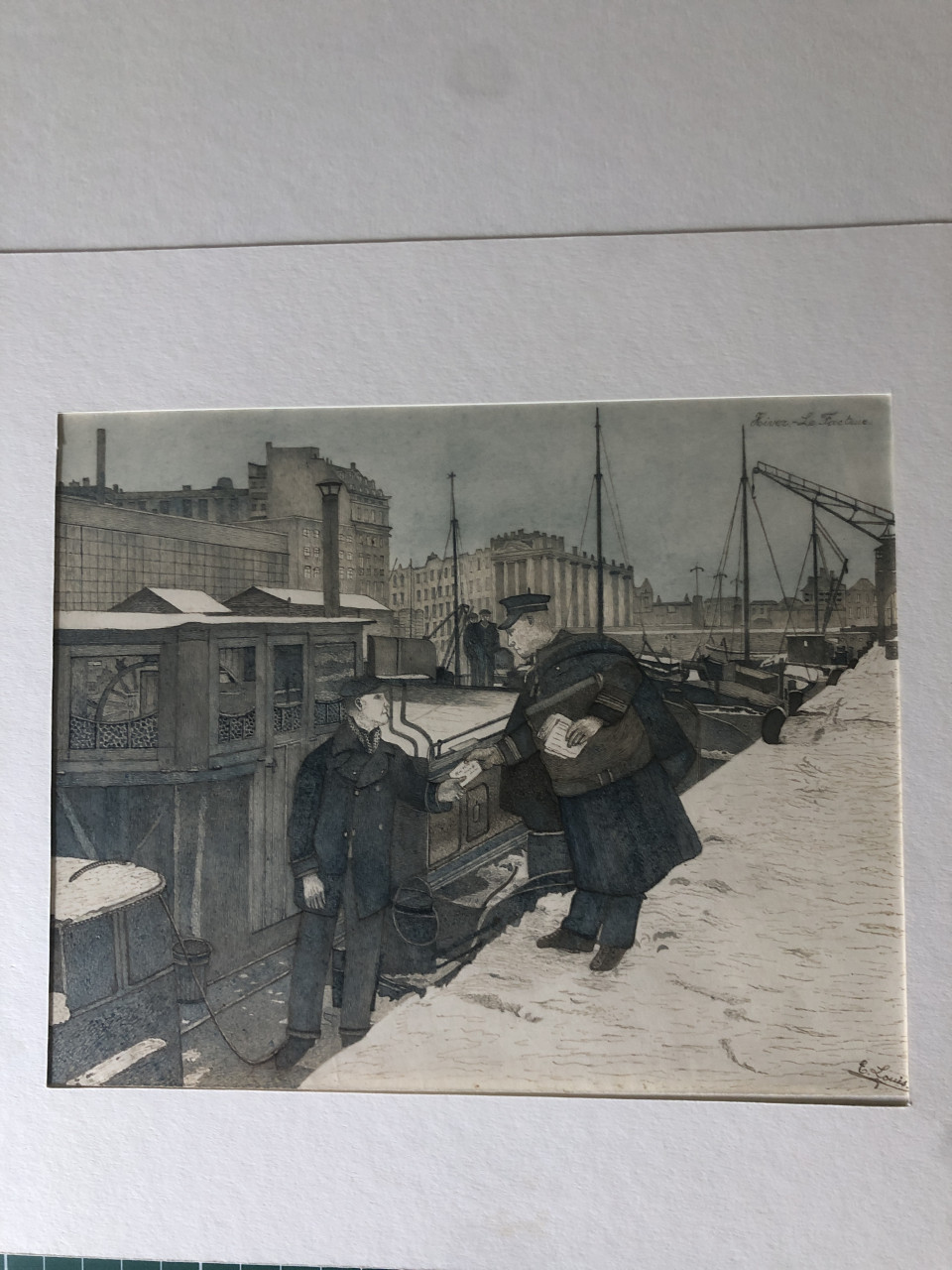 De binnen schipper en postbode tekening