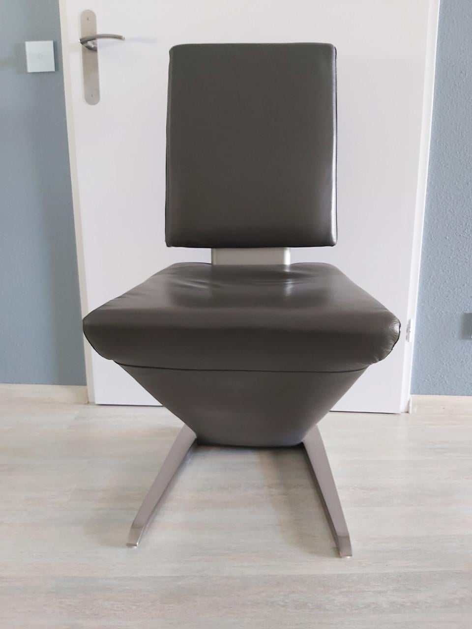 6 stuks leren merk Mustering eetkamertafelstoelen