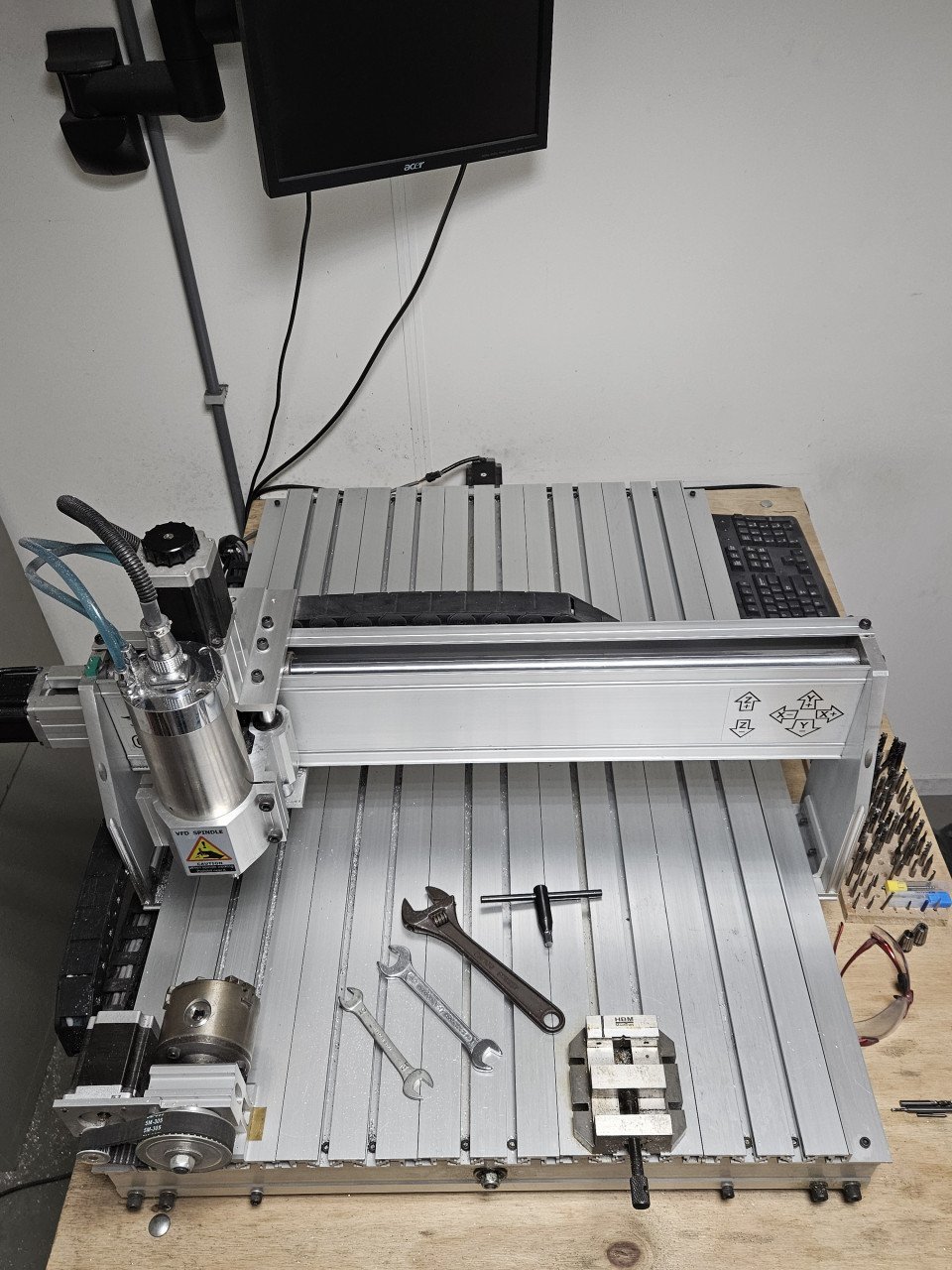 4 assige CNC Frees en Graveer machine