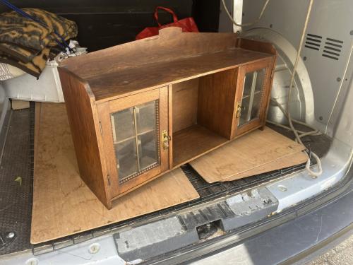 Wandboekenkastje Antiek Facet geslepen glas