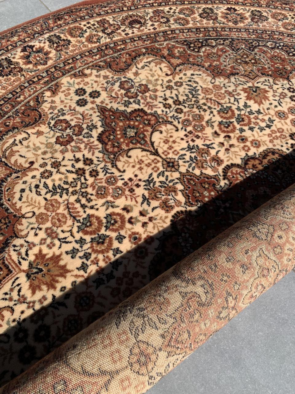 🤎✨Schitterend Sfeervol Rond Vintage Vloerkleed in NIEUWSTAAT🤎✨