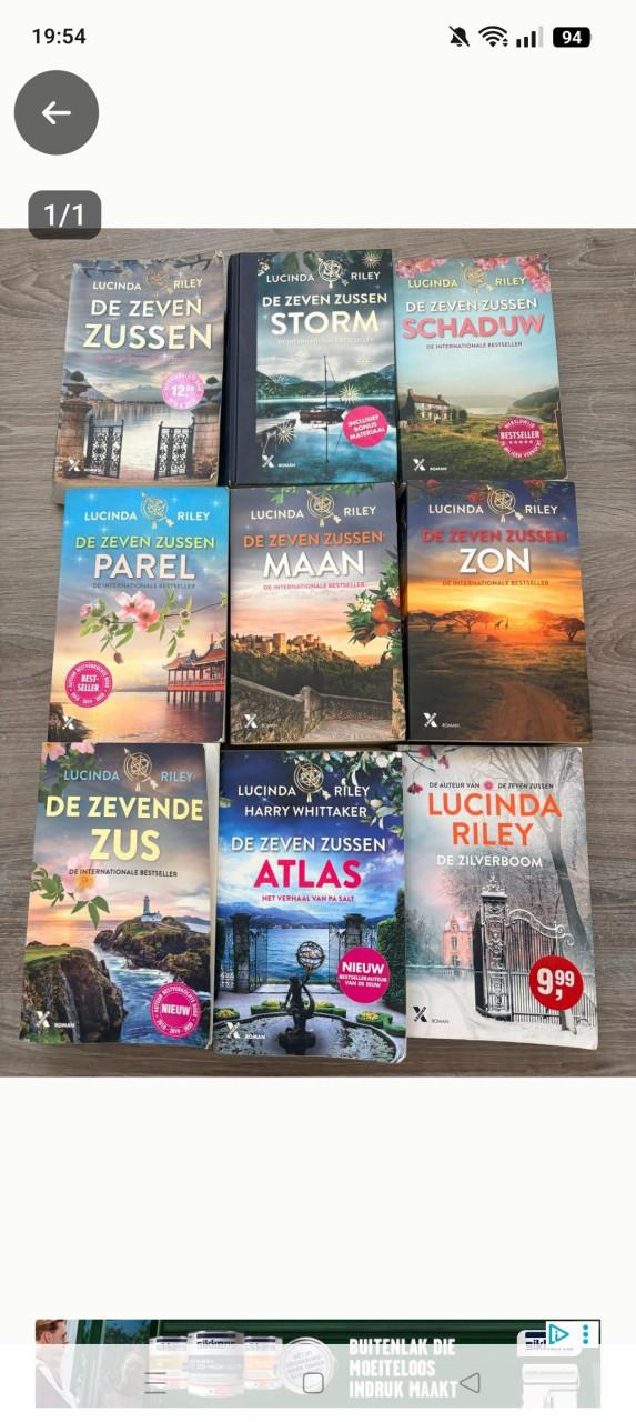 De 7 zussen, Lucinda Riley, complete serie