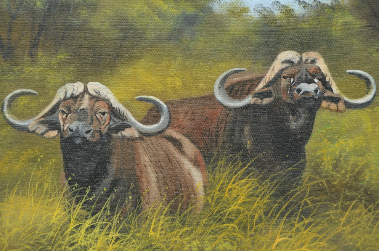 Prachtig acrylverf Wycliffe Ndwiga Keniaans kunstenaar (2)