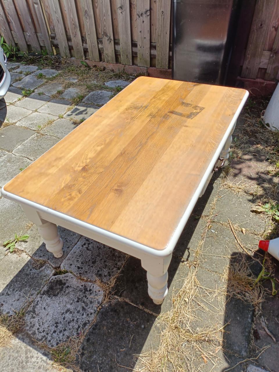 Massief grenen salintafel opknapper