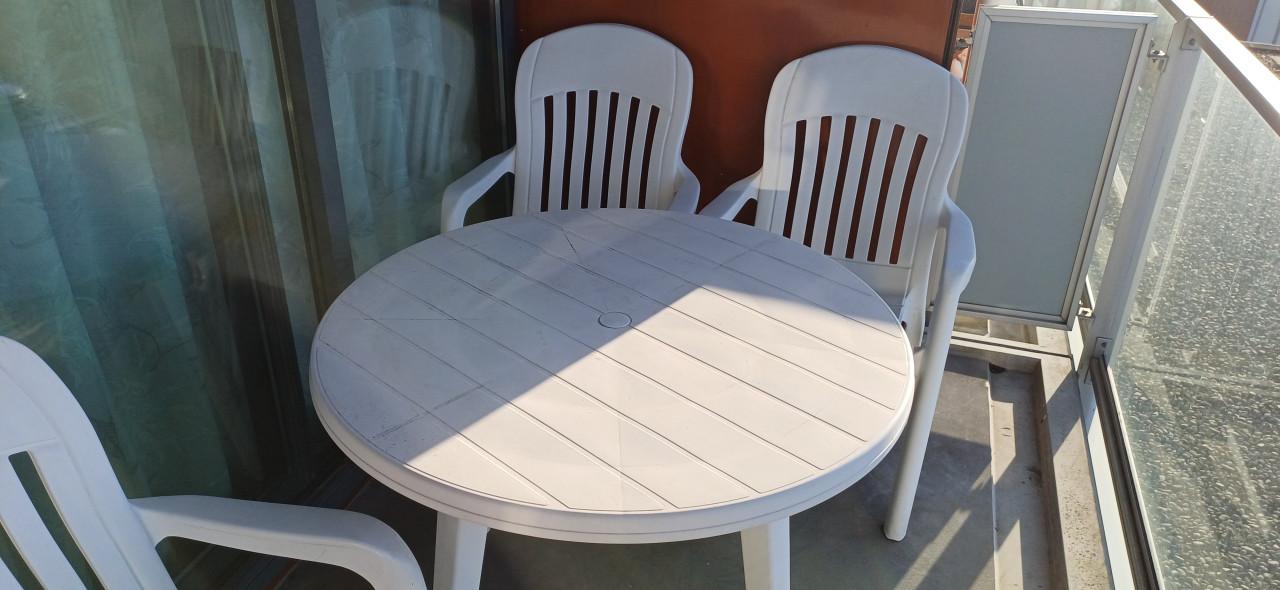 Tuinset met 3 stoelen wit