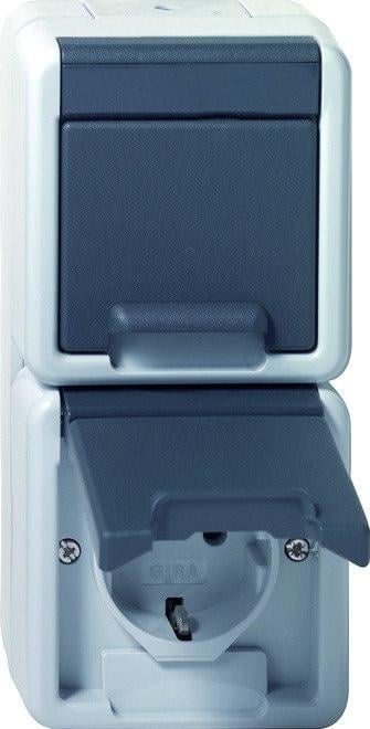 GIRA WCD 2V -IP44 - VERTICAAL GRIJS