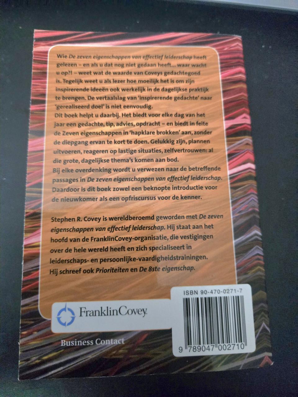Boek "Inspiratie van dag tot dag" geschreven door Stephen R. Covey. 2004