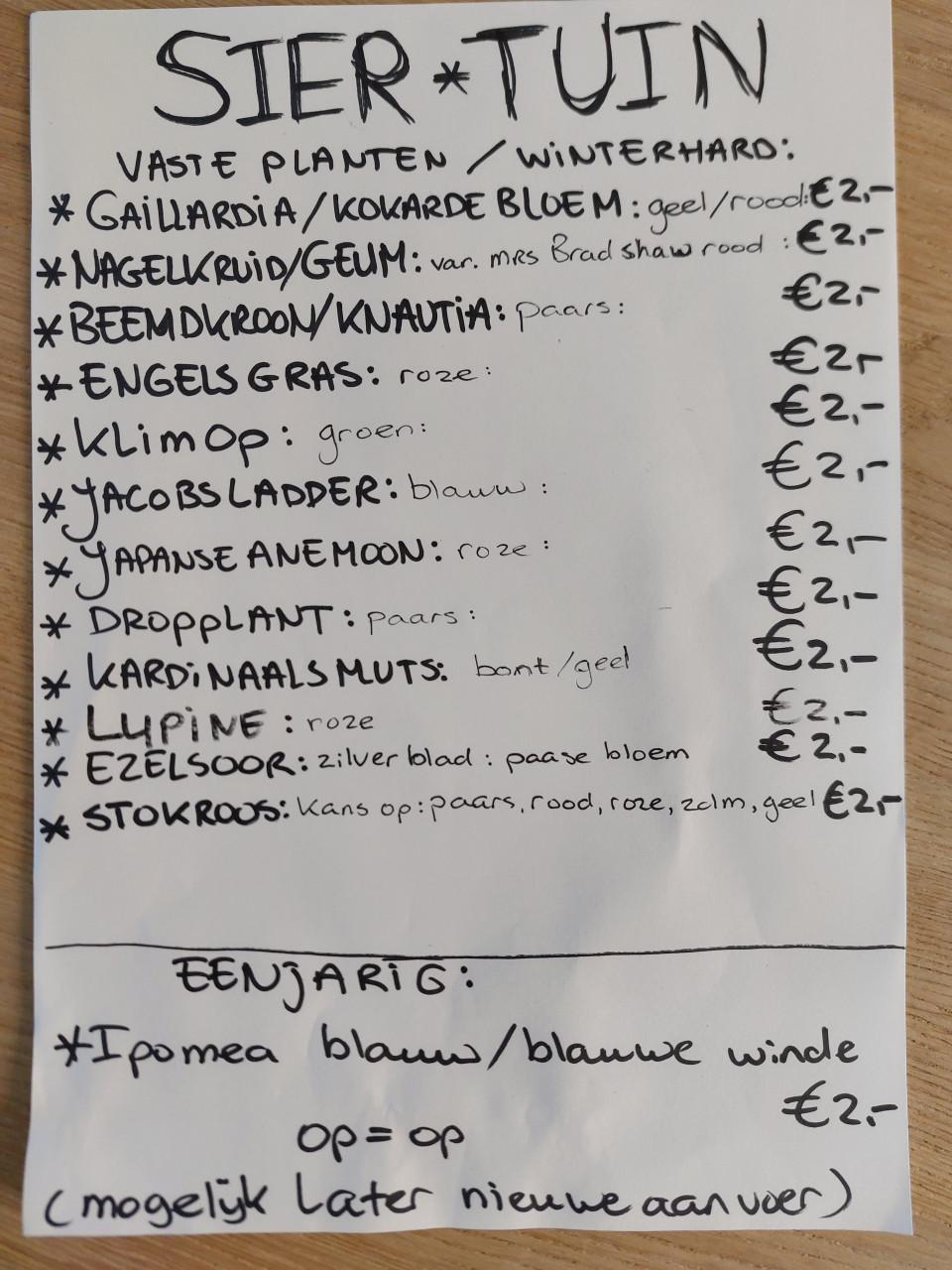 UITVERKOOP CUCAMELON / Te koop: SIERTUIN + MOESTUIN PLANTEN BIJ DE VOORDEUR