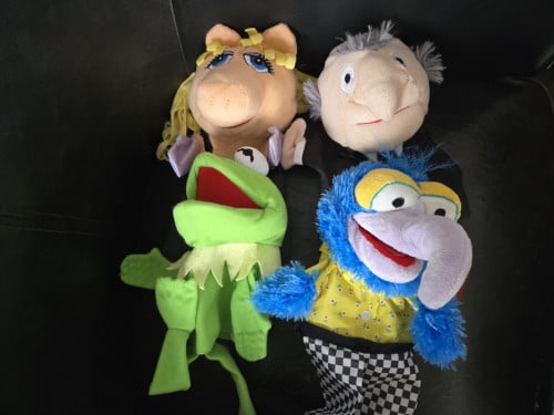 4 x handpop Muppets AH Kermit, Miss Piggy, Gonzo, Stattler 30cm lang