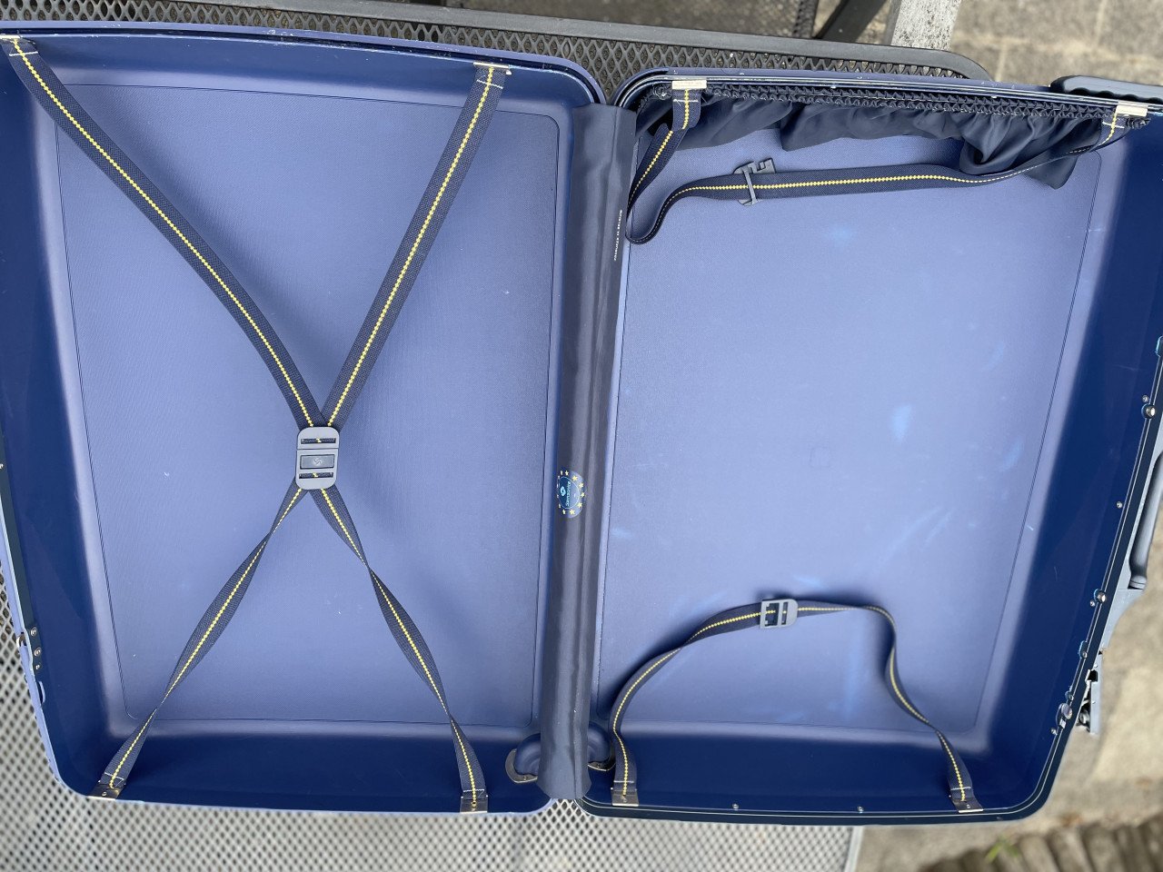 Te koop blauwe reiskoffer Samsonite