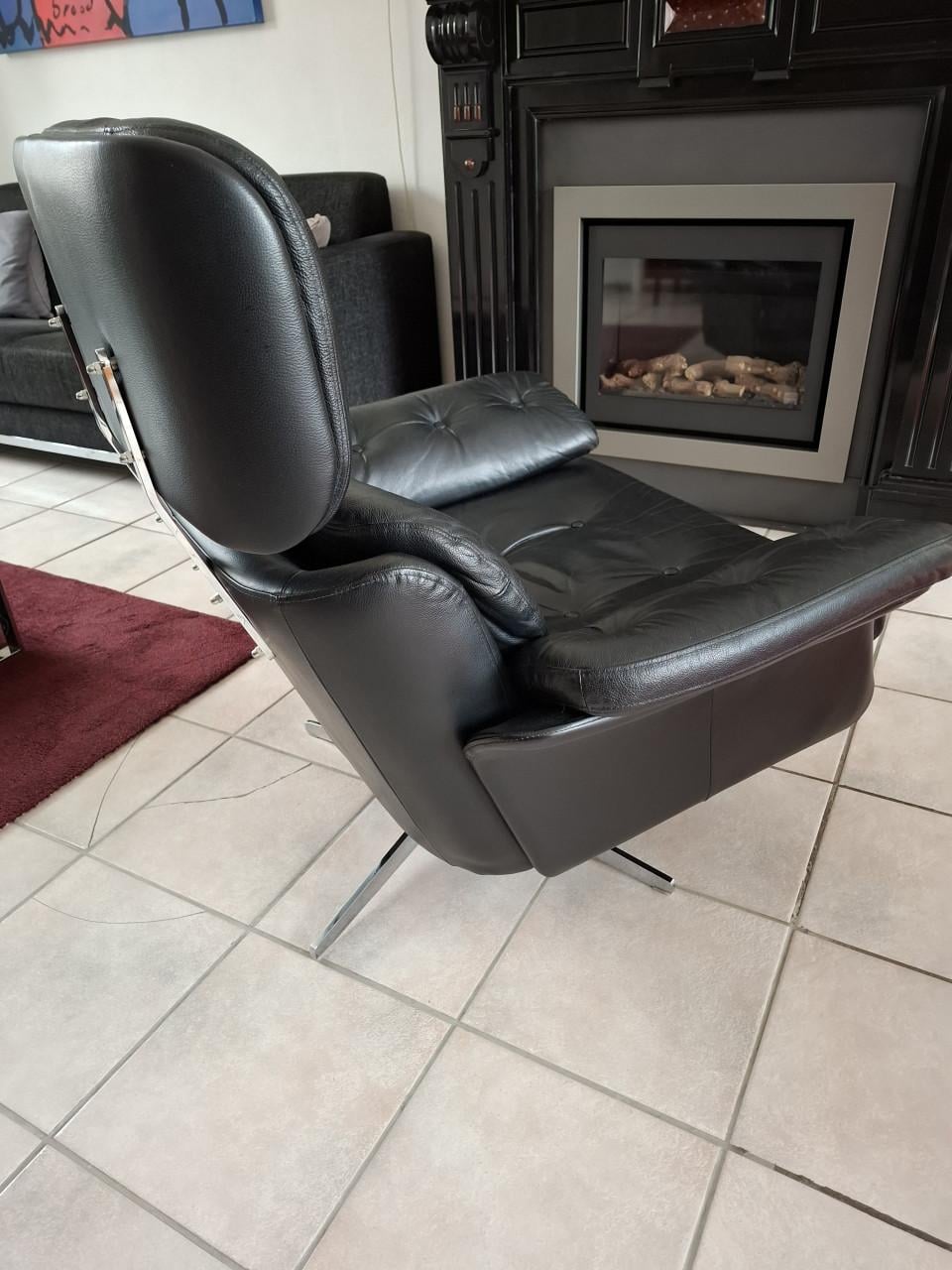 Prachtige leren design fauteuil