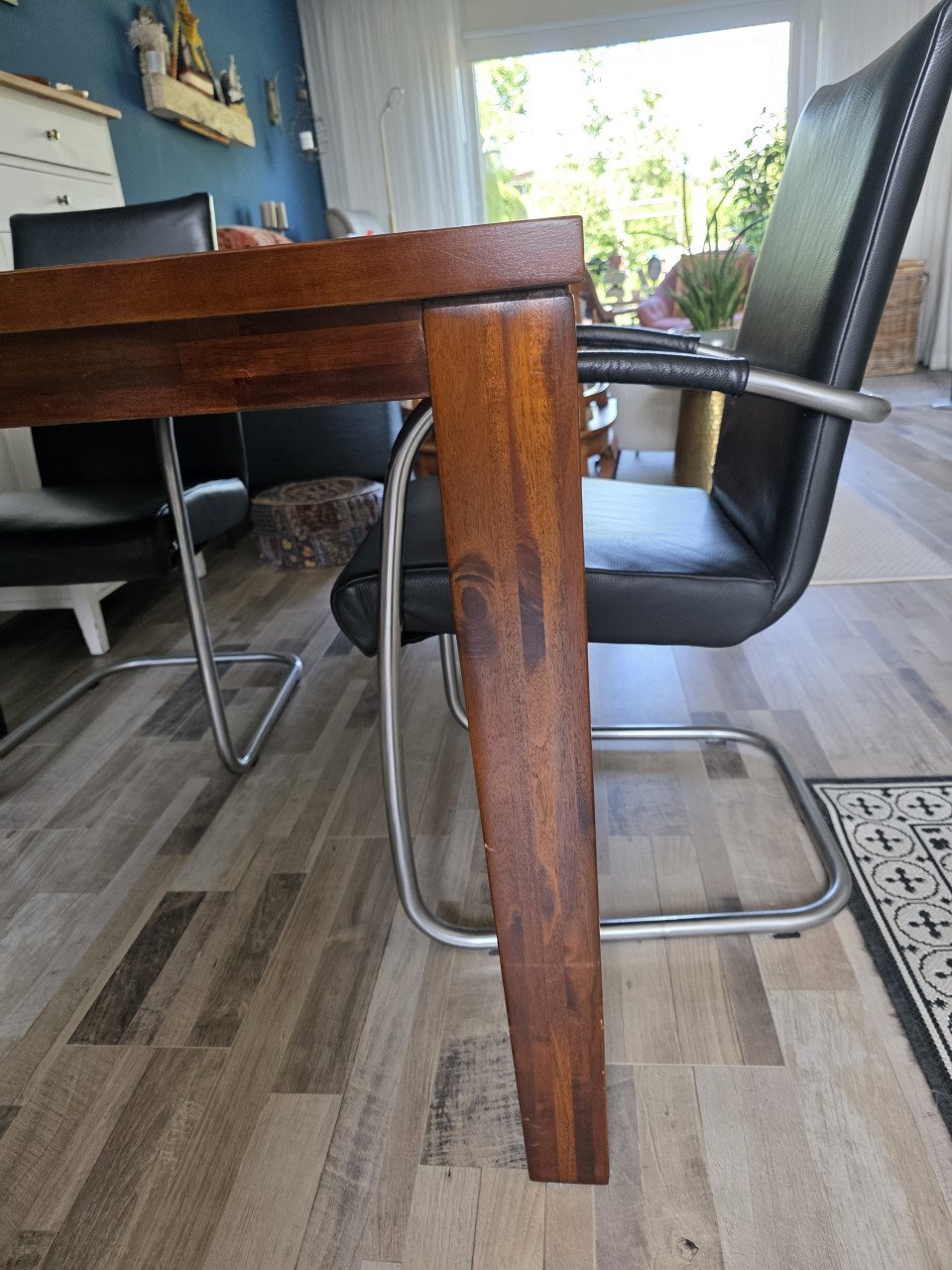Eettafel, massiefhout 120x90