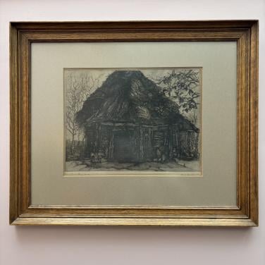 Ruurd van den Berg - Originele ets "Oud Brabant" (1942)