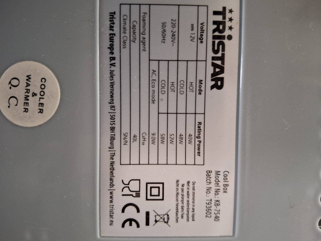 Koelbox Tristar