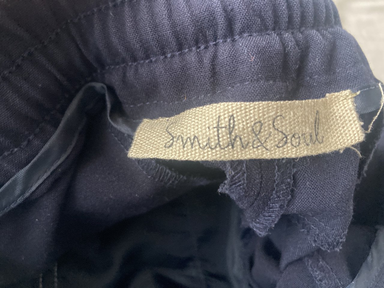 7/8 donkerblauwe broek met bies