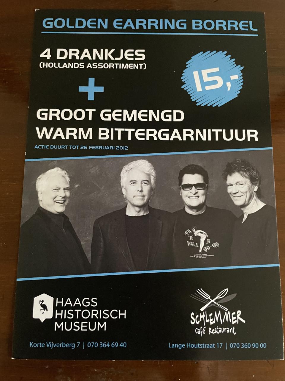 Golden Earring boek inclusief postzegels en 2 drumstokken Cesar