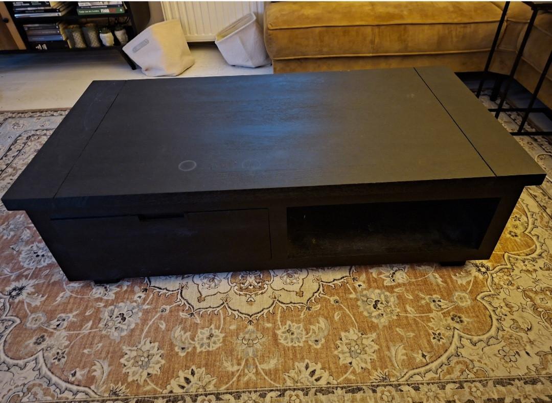 Zwarte mangohouten salontafel