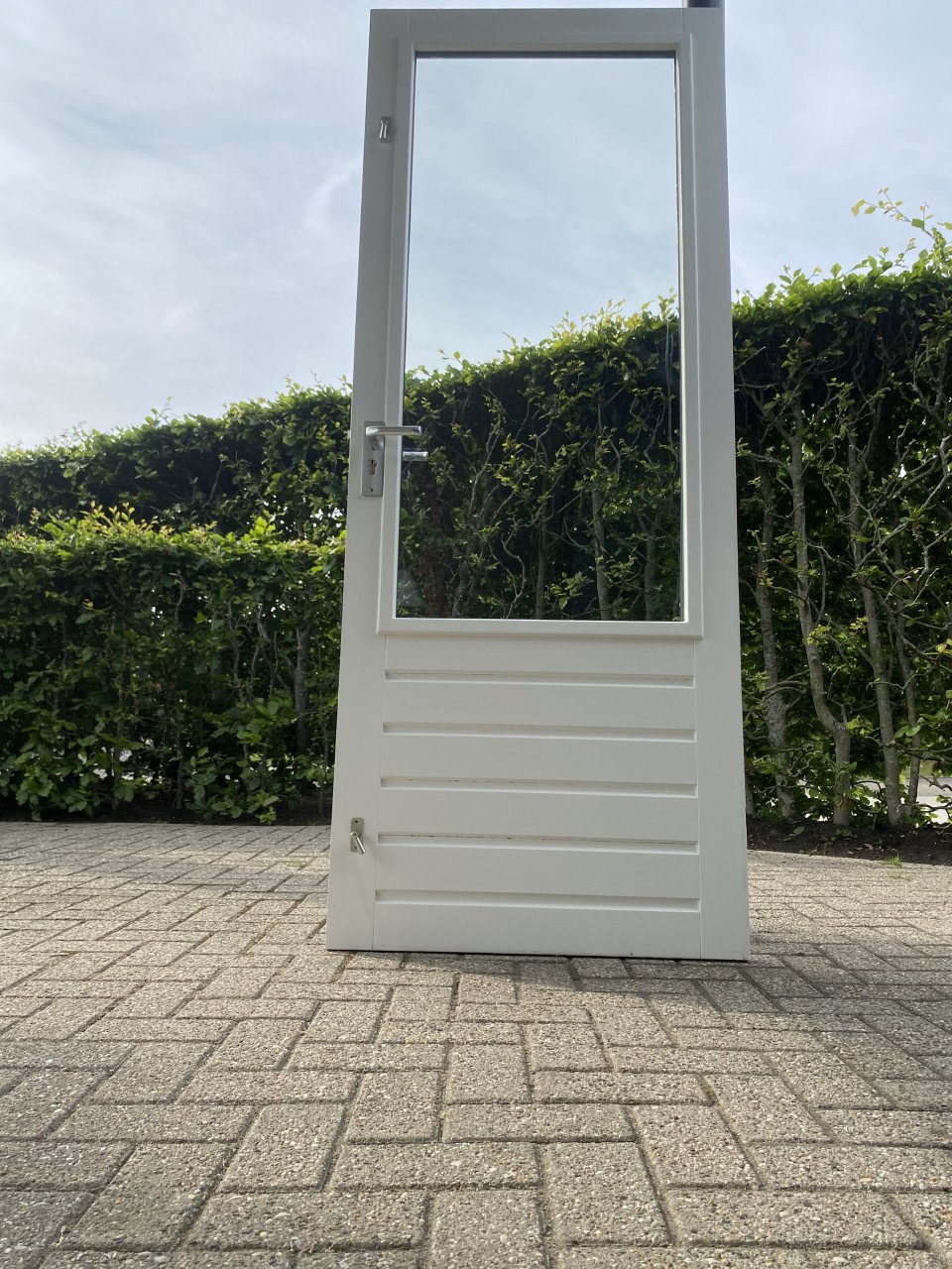 Hardhouten buitendeur links draaiend, dubbel glas
