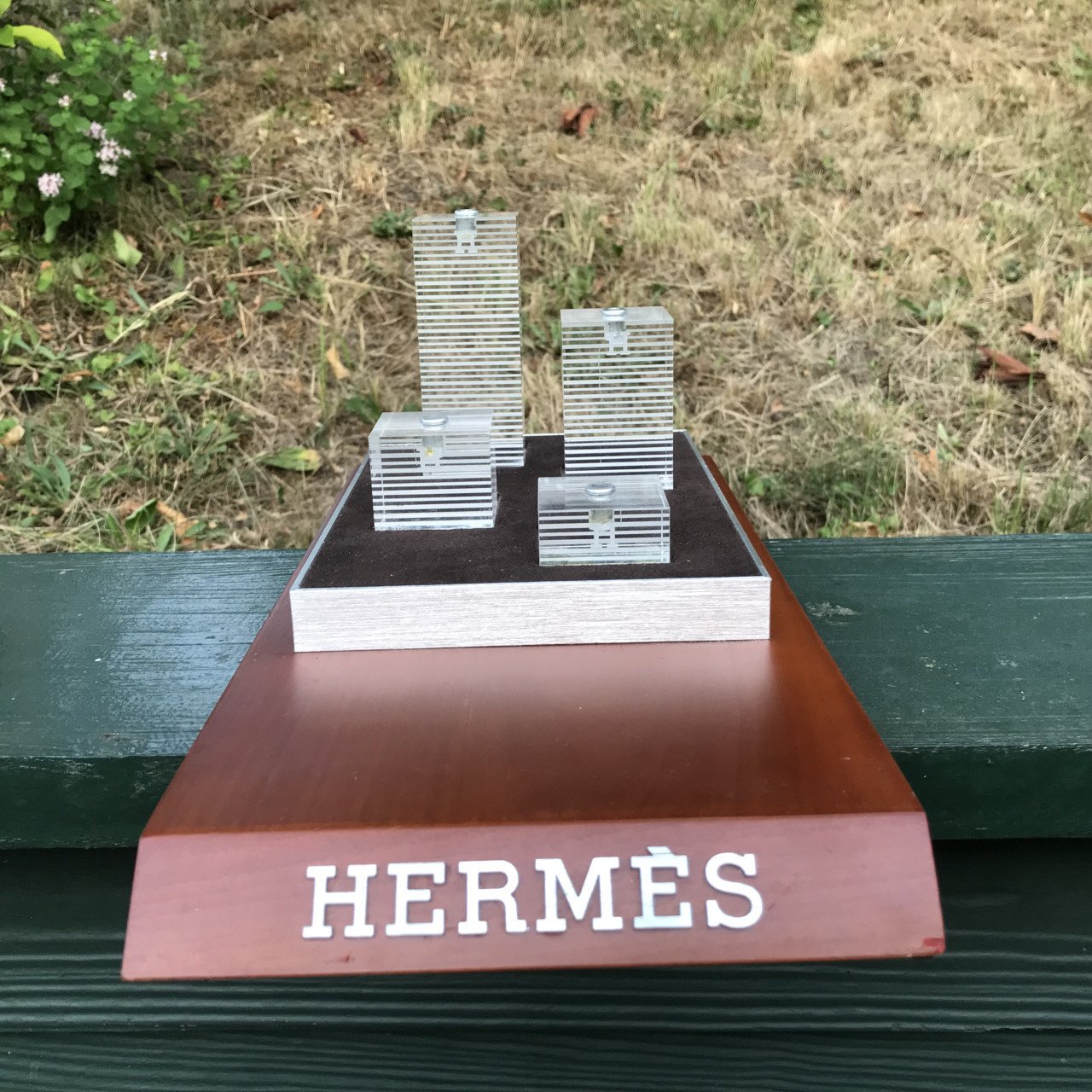 Hermes reclame winkel horloge standaard