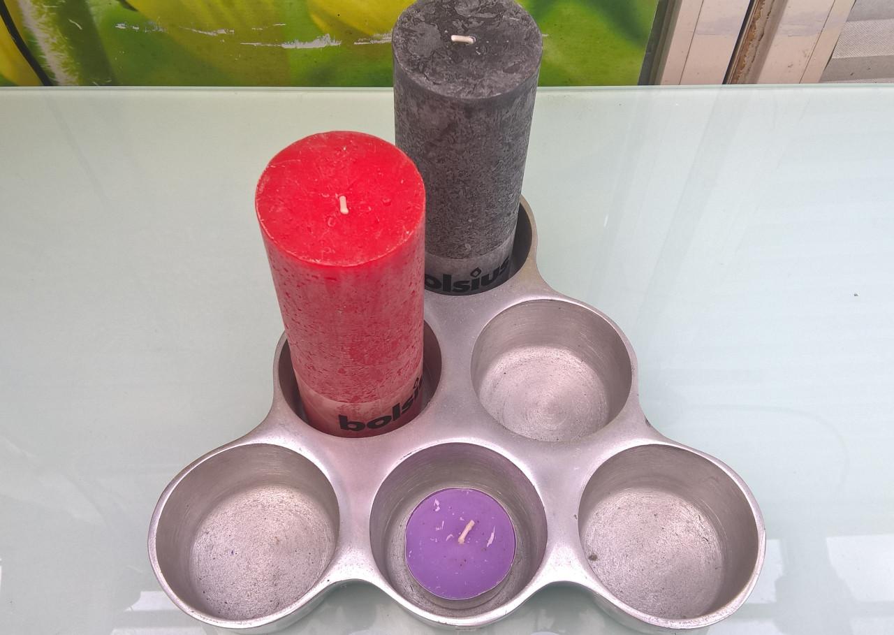 6 kaarsen plateau - Voor grote kaarsen - GRATIS