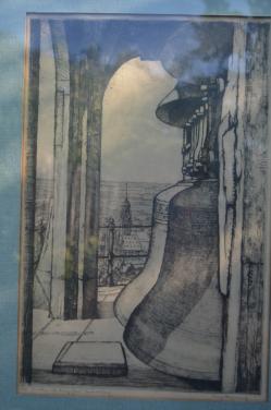 Zeer fraaie ets Louis Heymans: L.Jan en Malle Betje in één!!